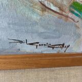 Signed village landscape from the 1950s