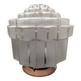 Ancienne lampe plafonnier globe building Skyscraper Art déco 1920 verre opalescent n°1