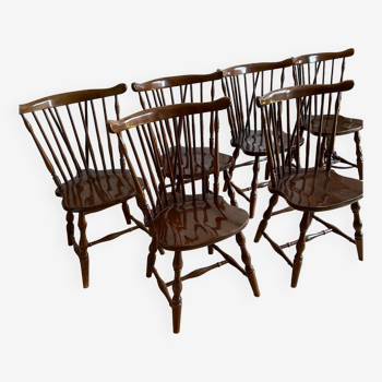 6 Duxbury Windsor style chairs by Ethan Allen.