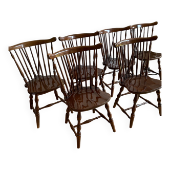 6 Chaises de style Duxbury Windsor par Ethan Allen.