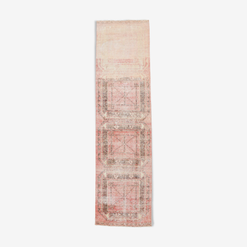 Tapis rouge laine antique 313x83cm