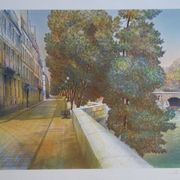 Rolf RAFFLEWSKI : Paris, Quai de Béthune, lithographie originale signée