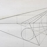 Old drawing - study of geometry - Ecole Royale Polytechnique 1824