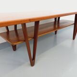 Large vintage Scandinavian double-topped teak coffee table by Kurt Østervig from the 1950s