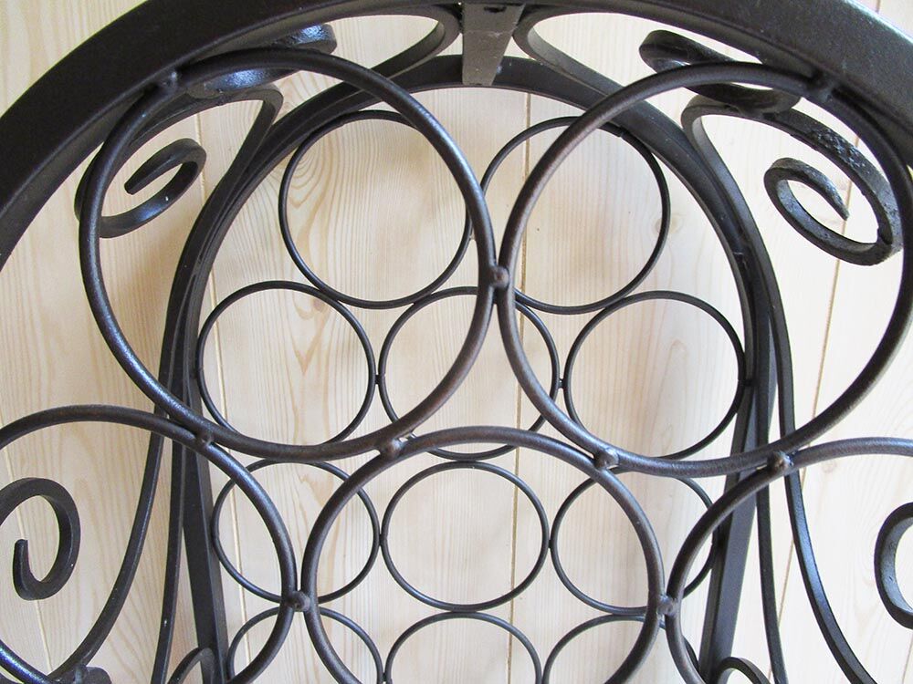 Vintage wrought iron bottle holder