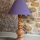 Wooden lamp foot turned vintage 1970