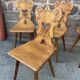 4 Alsatian chairs renaissance 1950 in carved oak
