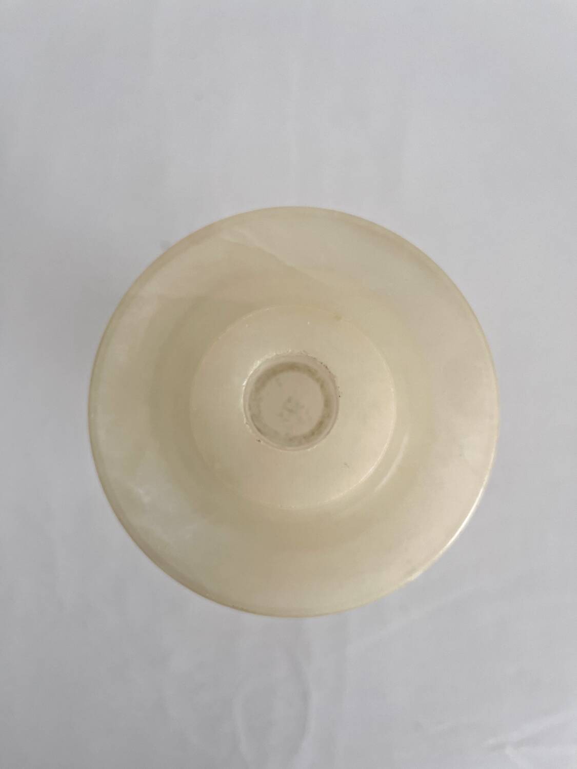 Vintage alabaster-style resin candlestick holder