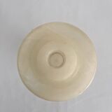 Vintage alabaster-style resin candlestick holder