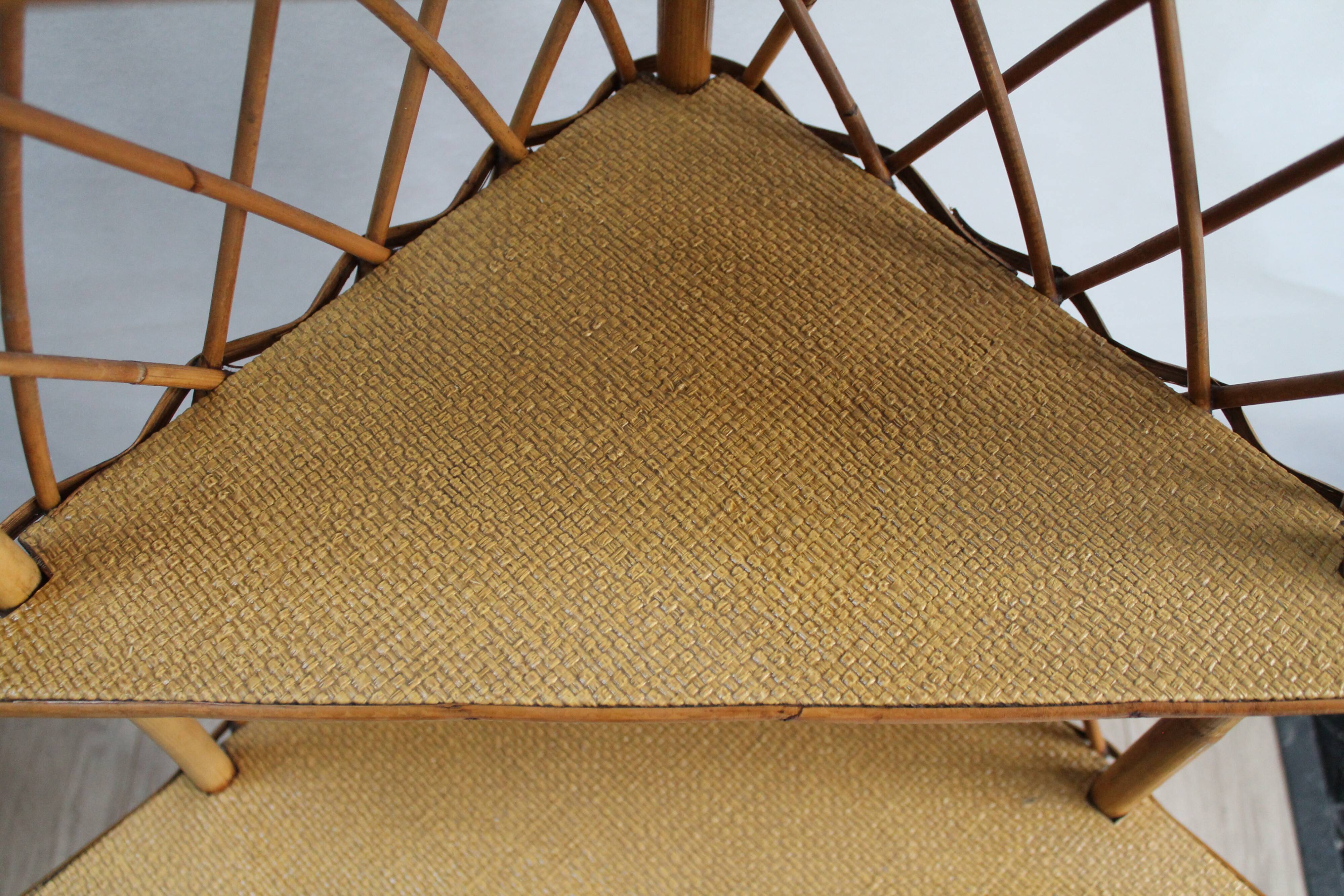 Corner Wicker shelf