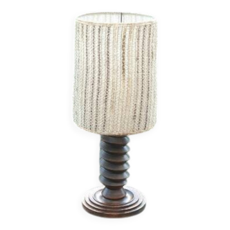 Art Deco turned wood lamp