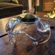 Bougeoir organique en verre soufflé vert,  fin XXᵉ siècle