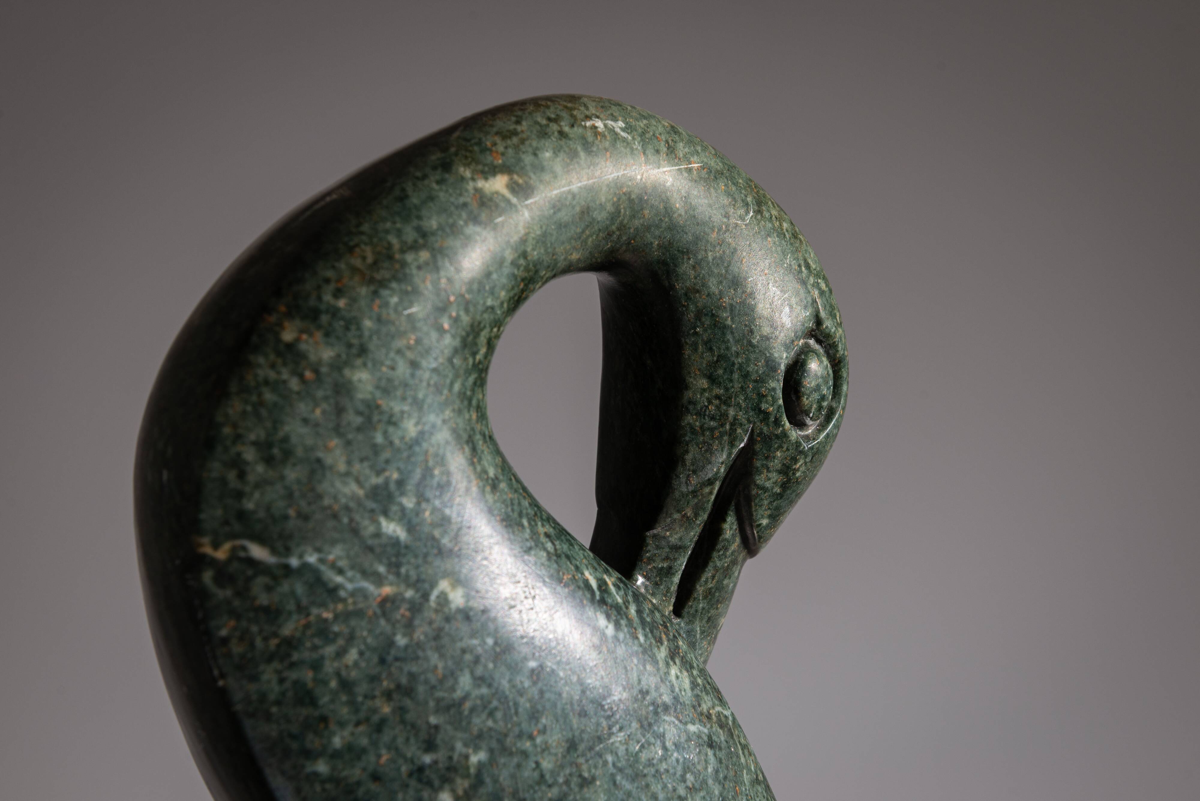 Shona bird sculpture in serpentine stone