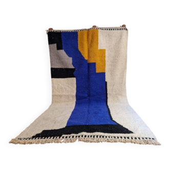 Beni Ouraine rug in natural wool, size 140 x 260 cm