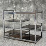 Chrome metal console and smoked glass, 1970s