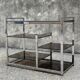 Console en métal chromé et verre fumé, 1970s
