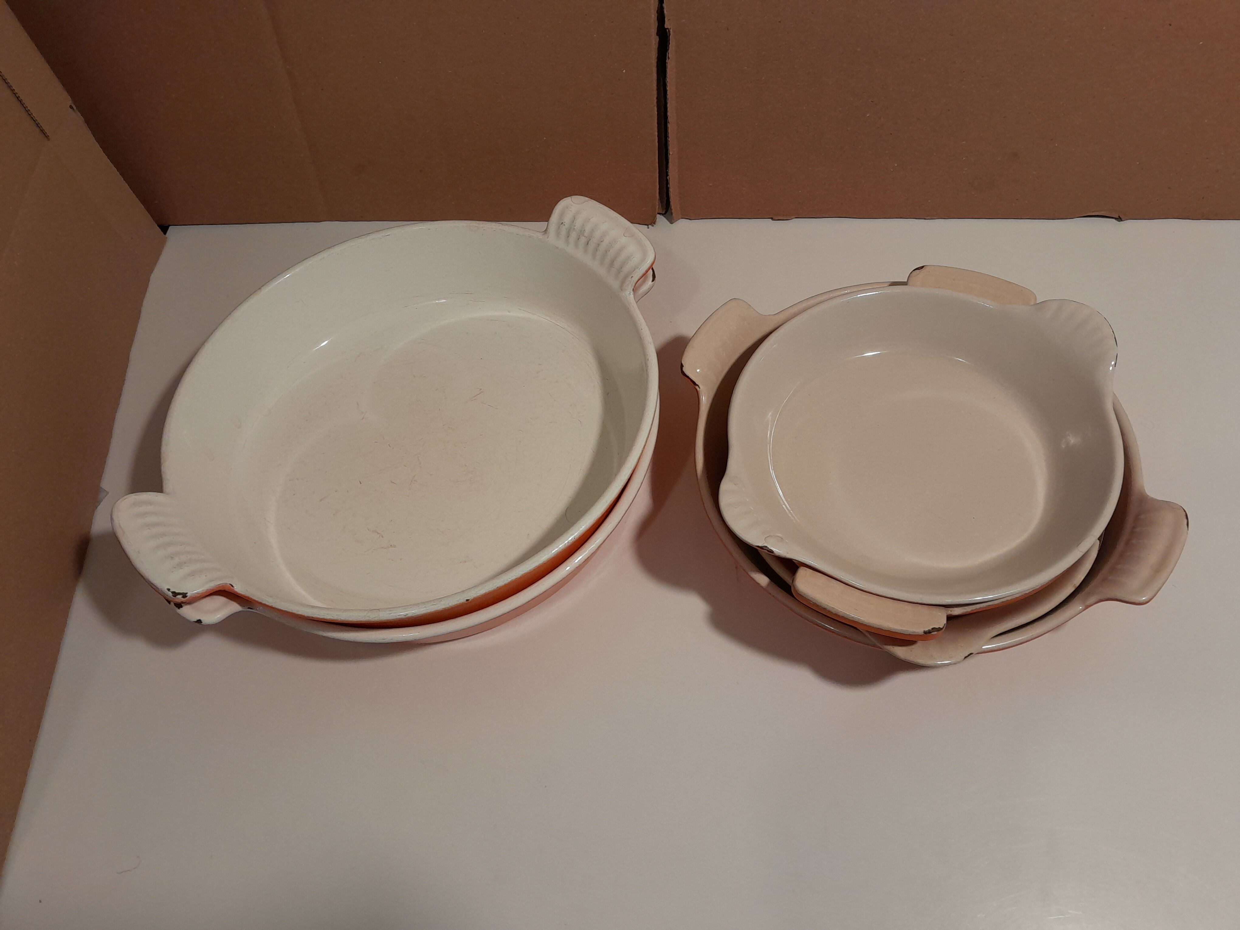 6 cast iron dishes Le Creuset
