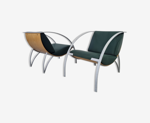 Paire de fauteuils "Karlo" par Karl Friedrich Foster pour KFF, années 90