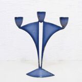 Modernist bronze candle holder