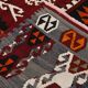 6x15 Wine Red & Green Vintage Kilim Rug, 198x468Cm