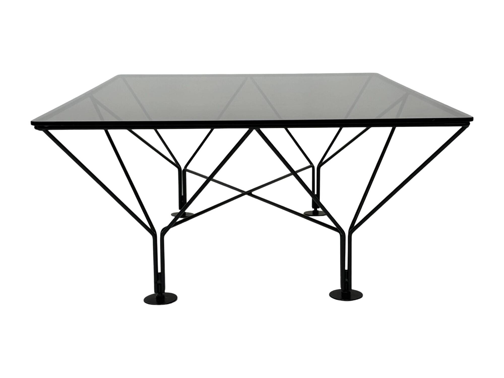 Vintage Coffee Table With Smoked Glass 80's Design