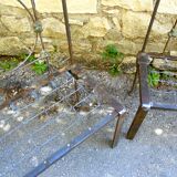 Pair of wrought iron benches