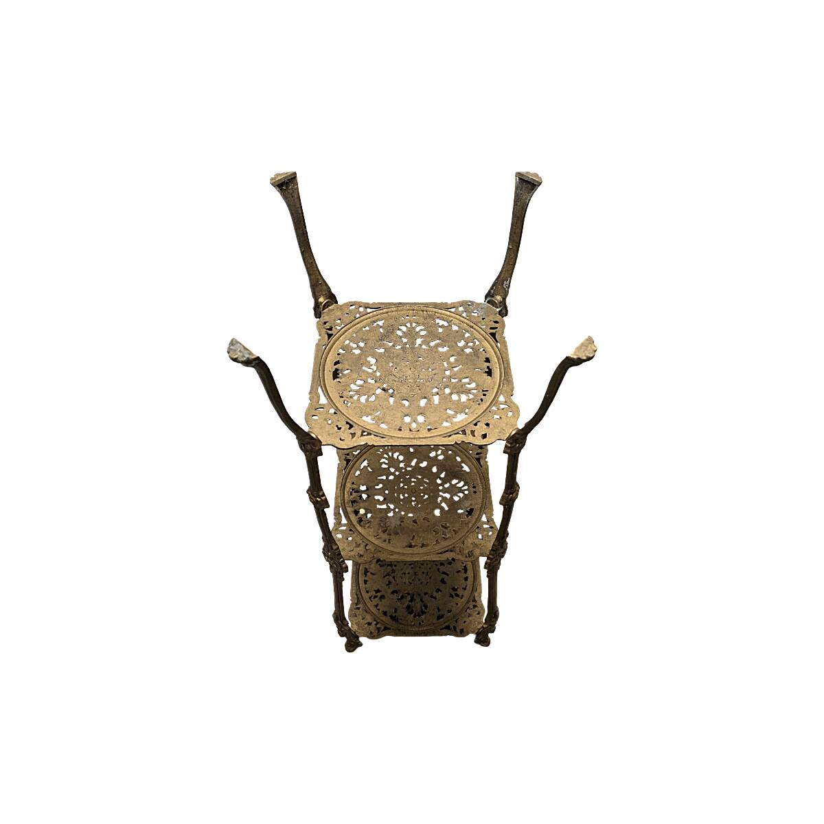 French Art Nouveau Style Brass Plant Stand, 1960/70s