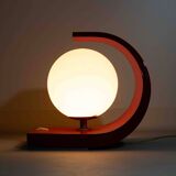 Lampe « orbe » de l'ère spatiale dans un boîtier en stratifié rouge, Italie, années 1960