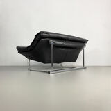 Postmodern leather and chrome sofa, c.1970