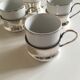 Set of 4 coffee cups silver metal coves Italian design, 70s