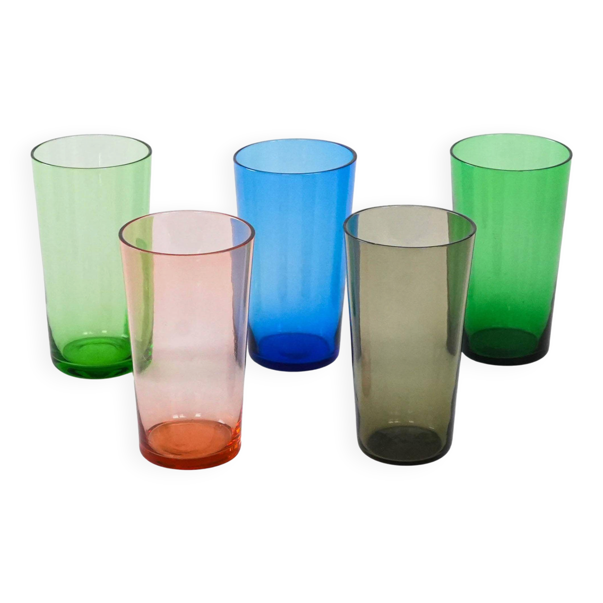 Set of coloured glasses, Finnish design, 1950s, designer: Tapio Wirkkala