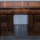 Restored Gothic desk with side bookshelves, drawer, and sloping top by Pugin Gillows.