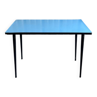 Blue formica table