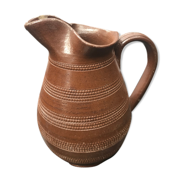 Former Pitcher Brown Sandstone Light Ciselé 70s Vintage