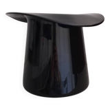 Vase chapeau haut de forme en verre noir