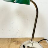 Vintage Green Enamel Bank Lamp, 1950s