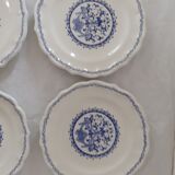 4 Plates made of GIEN camaieu blue central pattern and rinses model ROUEN