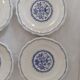 4 Plates made of GIEN camaieu blue central pattern and rinses model ROUEN