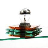 Stunning  large 1980s Italian mirror ceiling lamp in Postmodern design