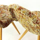 Midcentury Shell Chair By Miroslav Navratil In Original Velvet, Czechoslova