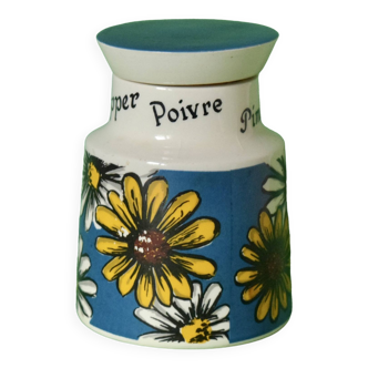 Pot à poivre vintage - W Goebel - décor floral - West Germany - 1963