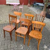 Set of 6 mismatched bistro chairs
