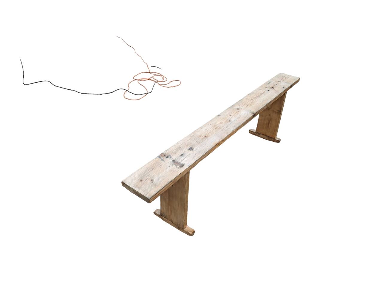 Old restored pine bench