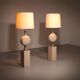 Travertine floor lamp by Philippe Barbier for Maison Barbier, monumental piece, 1970s