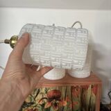 Set of three white Scandinavian opaline pendant lights