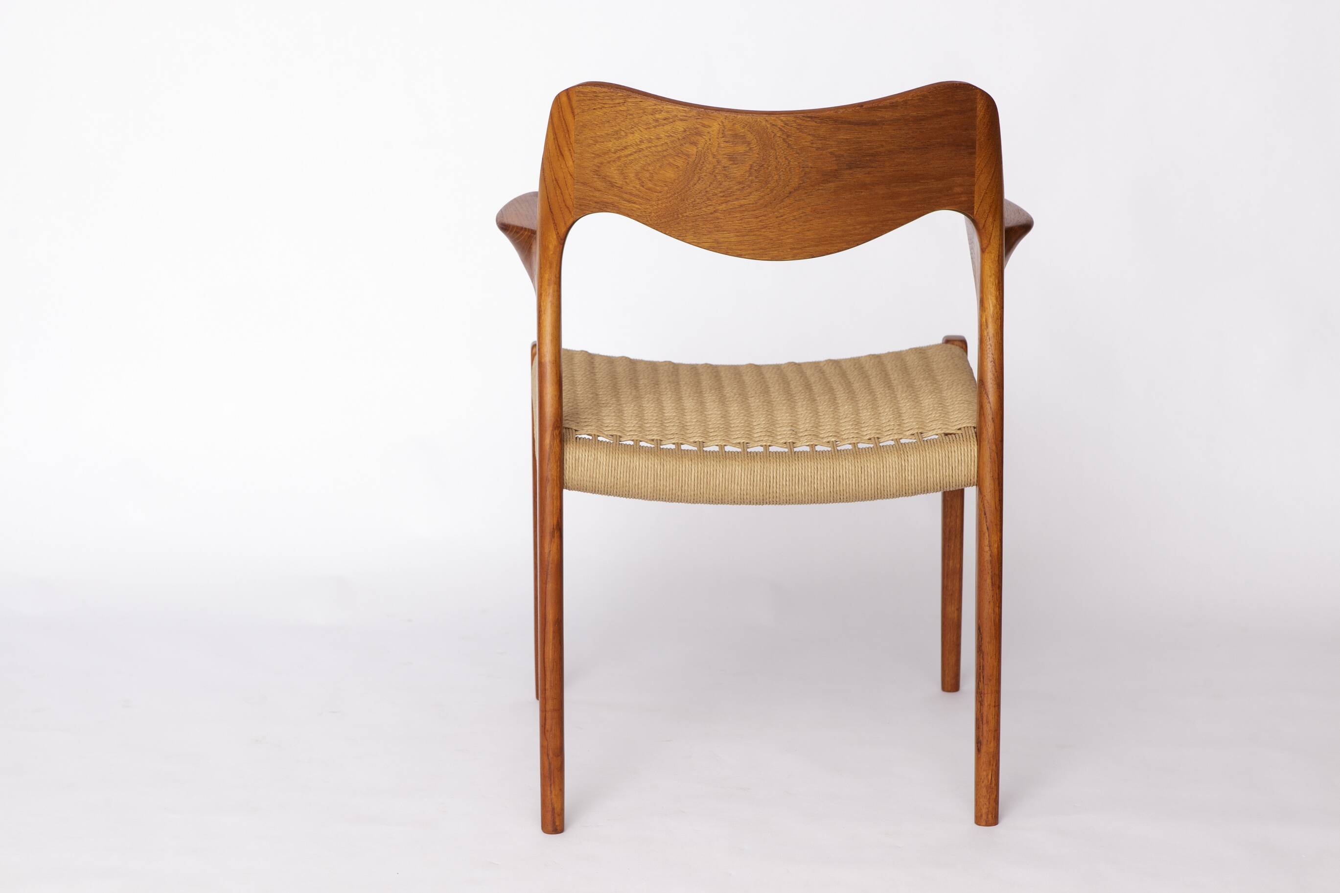 Niels Otto Møller Model 55 Armchair – Danish Teak Dining Chair Paper cord