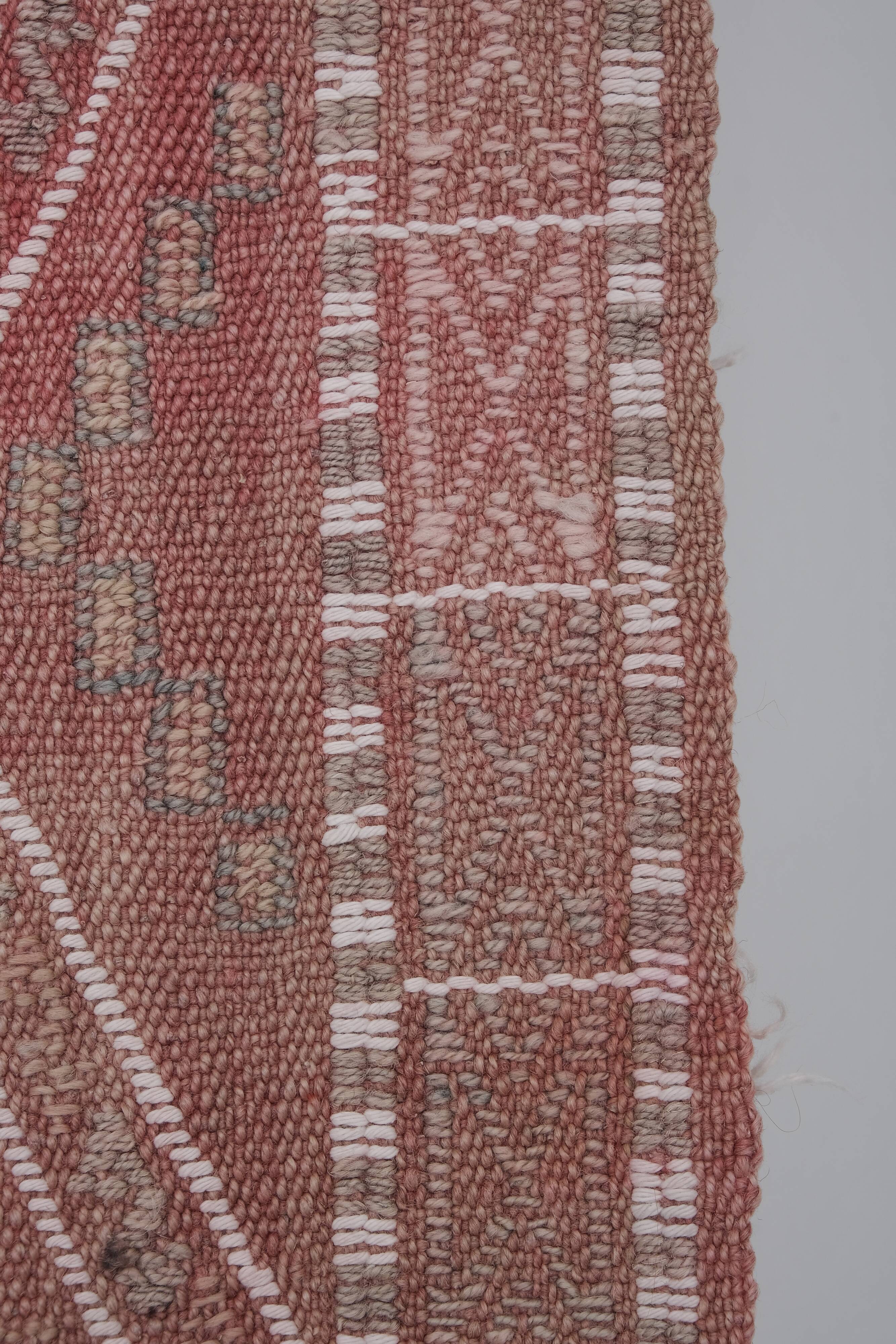 Vintage Turkish rug from Oushak, hand-woven 85x293 cm