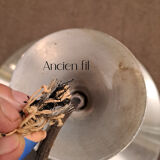 Scandinavian suspension lamp in brushed aluminum