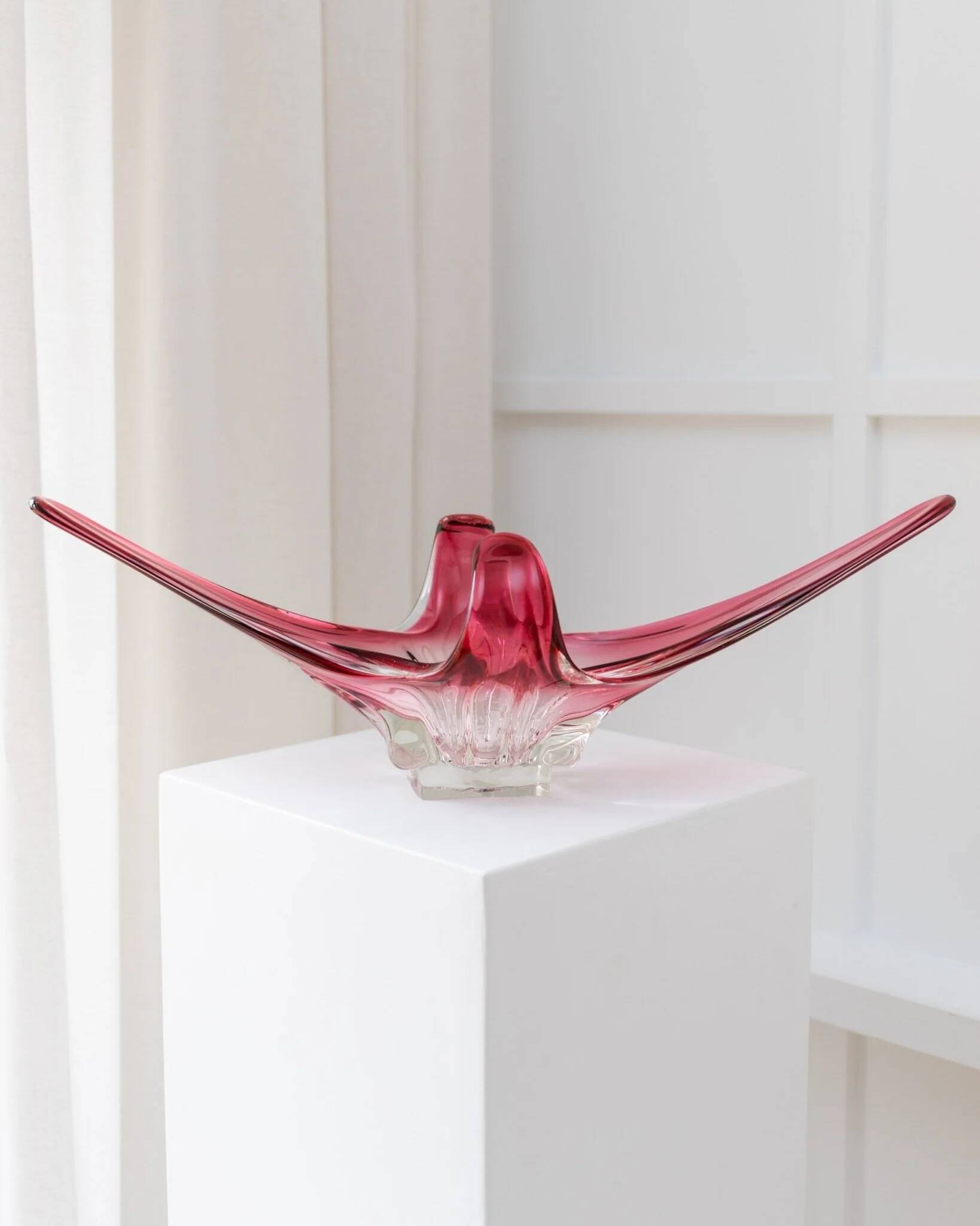 Large Murano bowl Flavio Poli - Pink Sommerso - Mid-Century - 1970s