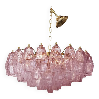 Murano Glass Sputnik Chandelier poliedro pink